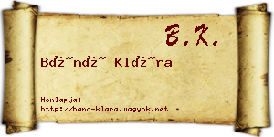 Bánó Klára névjegykártya