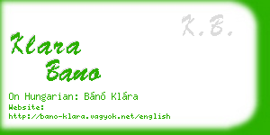 klara bano business card